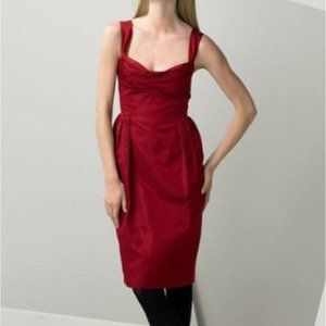 Burgundy 100% silk dress beautiful for evening wear Valentine's Day or first dat